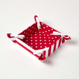 Homescapes Reversible Fabric Bread Basket Polka Dots Red Foldable Basket Homescapes Reversible Fabric Bread Basket Polka Dots Red Foldable Basket