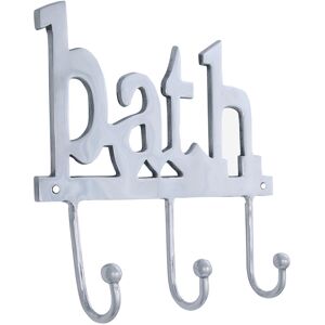 Homescapes Metal Silver Coat Rack - BATH 3 Wall Hooks Homescapes Metal Silver Coat Rack - BATH 3 Wall Hooks