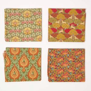 Homescapes Set of 4 Art Deco Fat Quarters Fabric Bundles - Green Palette Homescapes Set of 4 Art Deco Fat Quarters Fabric Bundles - Green Palette