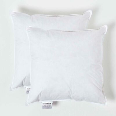 Homescapes 2 Pack Luxury Duck Feather Cushion Pad Insert 40x40cm - Cushion Insert Homescapes 2 Pack Luxury Duck Feather Cushion Pad Insert 40x40cm - Cushion Insert