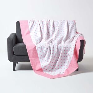 Homescapes Pink Hearts Cotton Sofa Throw - Sofa Throw Homescapes Pink Hearts Cotton Sofa Throw - Sofa Throw