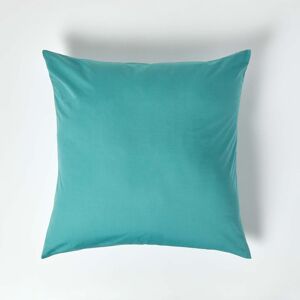 Homescapes Teal European Egyptian Cotton Pillowcase 200 TC, 80 x 80 cm Homescapes Teal European Egyptian Cotton Pillowcase 200 TC, 80 x 80 cm