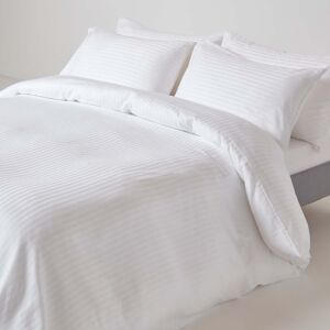 Homescapes White Egyptian Cotton Duvet Cover Set - Single - Satin Stripe - 330 TC Homescapes White Egyptian Cotton Duvet Cover Set - Single - Satin Stripe - 330 TC