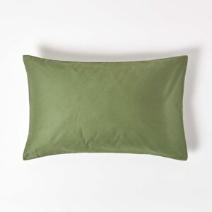 Homescapes Moss Green Organic Cotton Pillowcase - Standard Bed Linen Homescapes Moss Green Organic Cotton Pillowcase - Standard Bed Linen