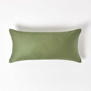 Homescapes Moss Green European Pillowcase Organic Cotton 400 TC, 40 x 80cm Homescapes Moss Green European Pillowcase Organic Cotton 400 TC, 40 x 80cm