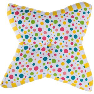Homescapes Multi Polka Dots & Yellow Stripes Children's Star Floor Cushion Homescapes Multi Polka Dots & Yellow Stripes Children's Star Floor Cushion
