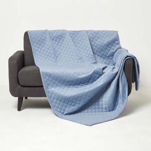 Homescapes Blue Velvet Diamond Quilted Bedspread - Bedspread Homescapes Blue Velvet Diamond Quilted Bedspread - Bedspread