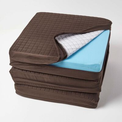 Homescapes Faux Suede Orthopaedic Foam 3 Seater Booster Cushion Cover, 150 x 50 cm, Brown, Zip Closure, Machine Washable, High Density Filling Homescapes Faux Suede Orthopaedic Foam 3 Seater Booster Cushion Cover, 150 x 50 cm, Brown, Zip Closure, Machine Washable, High Density Filling