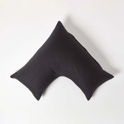 Homescapes Black Egyptian Cotton Super Soft V Shaped Pillowcase 330 TC Homescapes Black Egyptian Cotton Super Soft V Shaped Pillowcase 330 TC