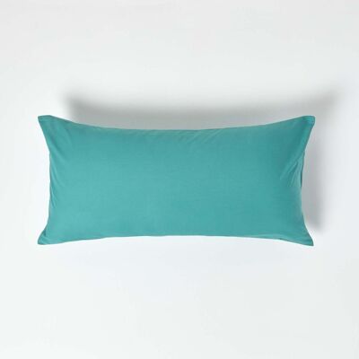 Homescapes Teal European Egyptian Cotton Pillowcase 200 TC, 40 x 80 cm Homescapes Teal European Egyptian Cotton Pillowcase 200 TC, 40 x 80 cm
