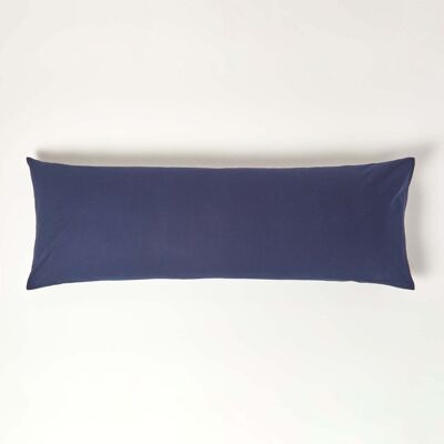 Homescapes Navy Blue Egyptian Cotton Housewife Body Pillowcase 200 TC Homescapes Navy Blue Egyptian Cotton Housewife Body Pillowcase 200 TC