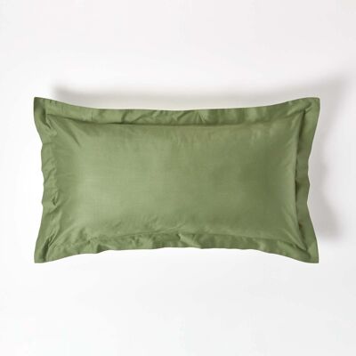 Homescapes Moss Green Organic Cotton Oxford Pillowcase 400 TC, King Size Homescapes Moss Green Organic Cotton Oxford Pillowcase 400 TC, King Size