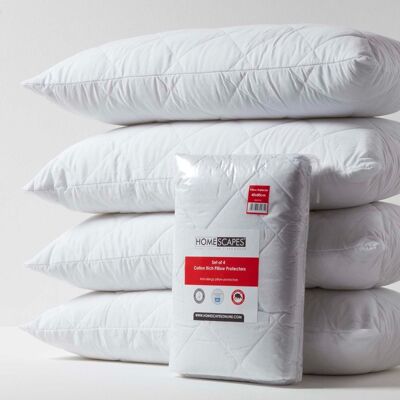 Homescapes Cotton Rich Quilted Pillow Protectors - Pillow Protectors Homescapes Cotton Rich Quilted Pillow Protectors - Pillow Protectors