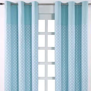 Homescapes Cotton Stars Blue Ready Made Eyelet Curtain Pair - Curtain Homescapes Cotton Stars Blue Ready Made Eyelet Curtain Pair - Curtain