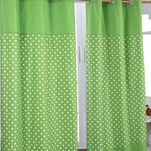 Homescapes Green Cotton Stars Eyelet Curtain Pair - Curtain Homescapes Green Cotton Stars Eyelet Curtain Pair - Curtain