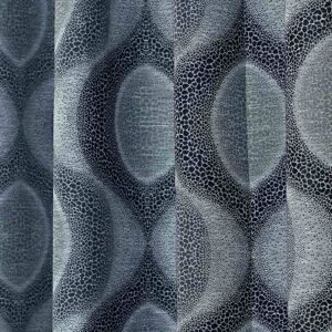 Homescapes Blue Jacquard Curtain Modern Curve Design Fully Lined - 66" X 54" Drop Homescapes Blue Jacquard Curtain Modern Curve Design Fully Lined - 66" X 54" Drop