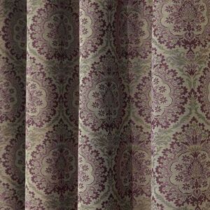 Homescapes Purple Jacquard Curtain Floral Damask Design Fully Lined - 90" X 72" Drop Homescapes Purple Jacquard Curtain Floral Damask Design Fully Lined - 90" X 72" Drop