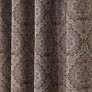 Homescapes Purple Jacquard Curtain Floral Damask Design Fully Lined - 66" X 54" Drop Homescapes Purple Jacquard Curtain Floral Damask Design Fully Lined - 66" X 54" Drop