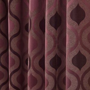 Homescapes Purple Jacquard Curtain Modern Wave Pattern Fully Lined - 66" X 54" Drop Homescapes Purple Jacquard Curtain Modern Wave Pattern Fully Lined - 66" X 54" Drop
