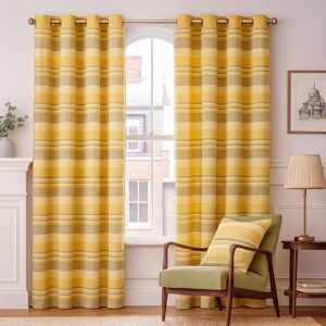 Homescapes Cotton Morocco Striped Yellow Curtains - Curtains Homescapes Cotton Morocco Striped Yellow Curtains - Curtains