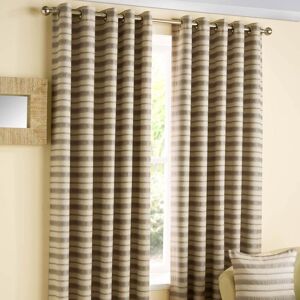 Belfield Furnishings Silver and Beige 'Horizon' Striped Ready Made Eyelet Curtain Pair, 46x72" Belfield Furnishings Silver and Beige 'Horizon' Striped Ready Made Eyelet Curtain Pair, 46x72"