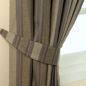 Homescapes Grey Jacquard Tie Back Pair Modern Striped Design Homescapes Grey Jacquard Tie Back Pair Modern Striped Design