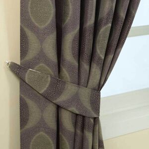 Homescapes Purple Jacquard Tie Back Pair Modern Curve Design Homescapes Purple Jacquard Tie Back Pair Modern Curve Design