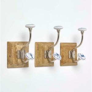 Homescapes Set of 3 Sea Animal Individual Coat Hooks, 18 x 10.5 x 11 cm, Blue, White, Brown, Mango Wood Backing, Heavy Duty, Ideal for Coats & Scarves Homescapes Set of 3 Sea Animal Individual Coat Hooks, 18 x 10.5 x 11 cm, Blue, White, Brown, Mango Wood Backing, Heavy Duty, Ideal for Coats & Scarves