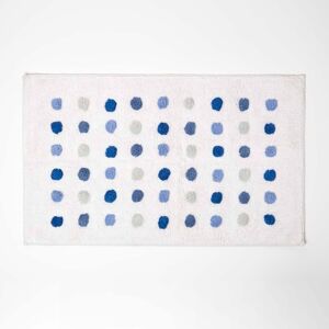 Homescapes Blue and White Polka Dot 100% Cotton Non-Slip Bath Mat, 50 x 80 cm, Machine Washable, Super Absorbent, Luxuriously Soft and Tufted Homescapes Blue and White Polka Dot 100% Cotton Non-Slip Bath Mat, 50 x 80 cm, Machine Washable, Super Absorbent, Luxuriously Soft and Tufted