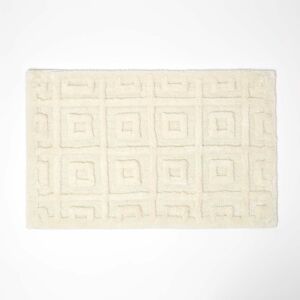 Homescapes Cream Geometric Tufted Tile Cotton Blend Bath Mat, 50 x 80 cm, Machine Washable, Super Absorbent, Luxuriously Soft, Textured Reverse Homescapes Cream Geometric Tufted Tile Cotton Blend Bath Mat, 50 x 80 cm, Machine Washable, Super Absorbent, Luxuriously Soft, Textured Reverse