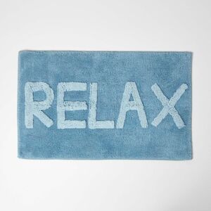 Homescapes Blue and White Relax Bath Mat 100% Cotton, 50 x 80 cm, Machine Washable, Super Absorbent, Soft and Tufted, Textured Reverse, Eco Friendly Homescapes Blue and White Relax Bath Mat 100% Cotton, 50 x 80 cm, Machine Washable, Super Absorbent, Soft and Tufted, Textured Reverse, Eco Friendly