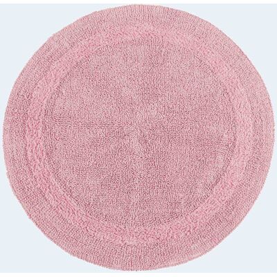 Homescapes Pink Bath Mat - Round - Reversible Cotton Homescapes Pink Bath Mat - Round - Reversible Cotton