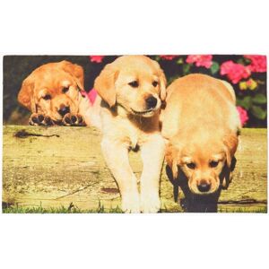 Homescapes Puppies Printed 100% Recycled Rubber Non-Slip Doormat Homescapes Puppies Printed 100% Recycled Rubber Non-Slip Doormat