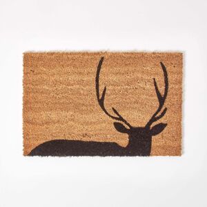 Homescapes Black Stag Silhouette Non-Slip Coir Doormat Homescapes Black Stag Silhouette Non-Slip Coir Doormat
