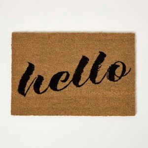 Homescapes “Hello” Coir Doormat 60 x 40 cm Non-Slip Rubber Back Homescapes “Hello” Coir Doormat 60 x 40 cm Non-Slip Rubber Back