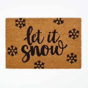 Homescapes Coir Doormat Christmas 'Let It Snow', Natural, 40 x 60 cm Homescapes Coir Doormat Christmas 'Let It Snow', Natural, 40 x 60 cm