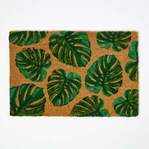 Homescapes Coir Doormat Green Tropical Leaves, 40 x 60 cm Homescapes Coir Doormat Green Tropical Leaves, 40 x 60 cm