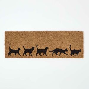 Homescapes Cat Coir Doormat Runner, 25 x 75 cm, Black, Non-Slip Backing, Durable Homescapes Cat Coir Doormat Runner, 25 x 75 cm, Black, Non-Slip Backing, Durable