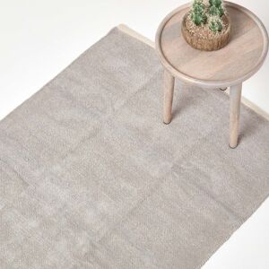 Homescapes Light Grey 100% Cotton Plain Chenille Rug with Natural Trim, 45 x 70 cm Homescapes Light Grey 100% Cotton Plain Chenille Rug with Natural Trim, 45 x 70 cm