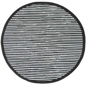 Homescapes Round Black White Cotton Rug - Retro Style Homescapes Round Black White Cotton Rug - Retro Style