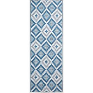 Homescapes Geometric Waterproof Blue Outdoor Rug Runner 75 x 200 cm Homescapes Geometric Waterproof Blue Outdoor Rug Runner 75 x 200 cm