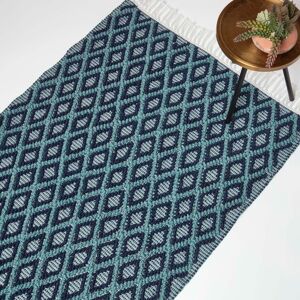 Homescapes Tula Handwoven Teal & Navy Rug - Rug Homescapes Tula Handwoven Teal & Navy Rug - Rug