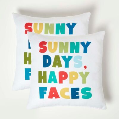 HOMESCAPES Sunny Days Outdoor Cushion - Set of 2 HOMESCAPES Sunny Days Outdoor Cushion - Set of 2