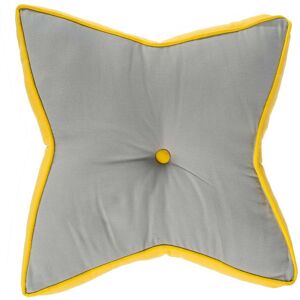 Homescapes 100% Cotton Stars Star Floor Cushion, 48 x 7 cm, Grey, Yellow, OEKO-TEX Certified, Handcrafted, 19 x 3" Homescapes 100% Cotton Stars Star Floor Cushion, 48 x 7 cm, Grey, Yellow, OEKO-TEX Certified, Handcrafted, 19 x 3"