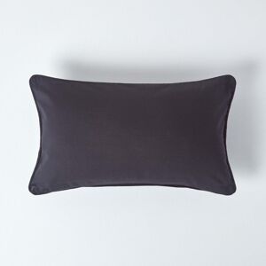 Homescapes Cotton Plain Black Rectangular Cushion Cover, 30 x 50 cm Homescapes Cotton Plain Black Rectangular Cushion Cover, 30 x 50 cm