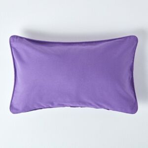 Homescapes Cotton Plain Purple Rectangular Cushion Cover, 30 x 50 cm Homescapes Cotton Plain Purple Rectangular Cushion Cover, 30 x 50 cm