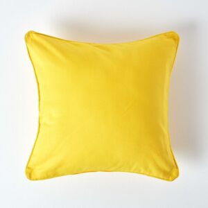 Homescapes Cotton Plain Yellow Cushion Cover, 45 x 45 cm Homescapes Cotton Plain Yellow Cushion Cover, 45 x 45 cm