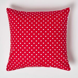 Homescapes 60 x 60 cm Red Dots Cotton Cushion Cover Homescapes 60 x 60 cm Red Dots Cotton Cushion Cover