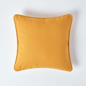 Homescapes Cotton Plain Mustard Yellow Cushion Cover, 45 x 45cm Homescapes Cotton Plain Mustard Yellow Cushion Cover, 45 x 45cm