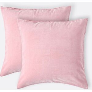 Homescapes Set of 2 Luxury Dusky Pink Cotton Velvet Cushion Covers 40 x 40 cm Homescapes Set of 2 Luxury Dusky Pink Cotton Velvet Cushion Covers 40 x 40 cm